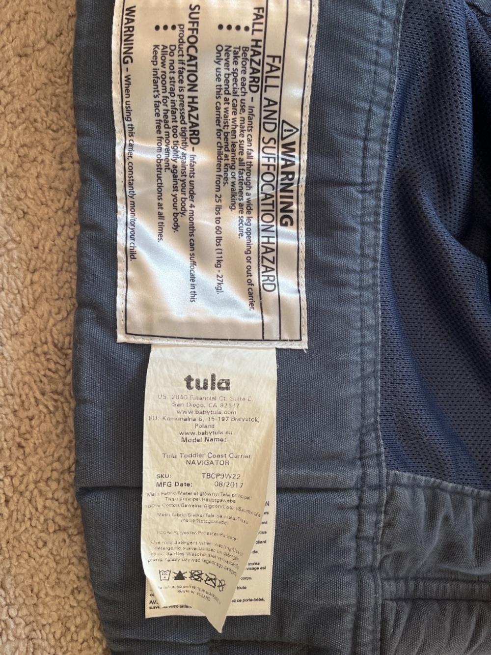 Tula Toddler Coast Carrier Navigator - Picture 2 of 3